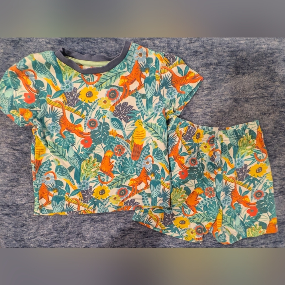 John Lewis Kids Size 4 Tropical Adventure Kids Pajama Set